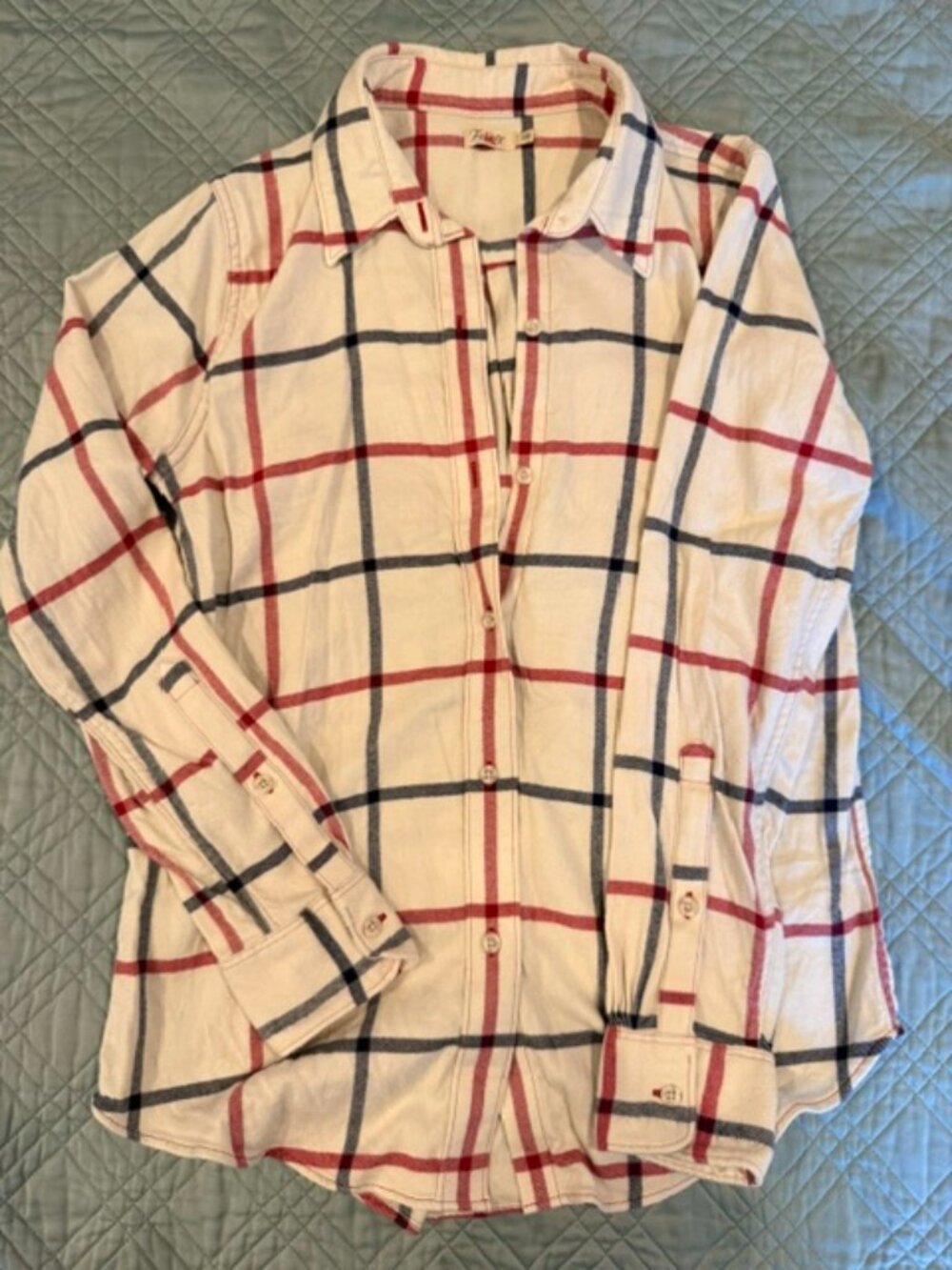 Great condition Faherty Women's Legend sweater shirt, checkered, size Small